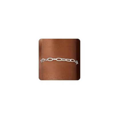 S925 Sterling Silver Paperclip Chain Bracelets for Women - Sterling Silver Paperclip Chain Bracelet Handmade Jewelry Gold Bracelets for Women 8"
