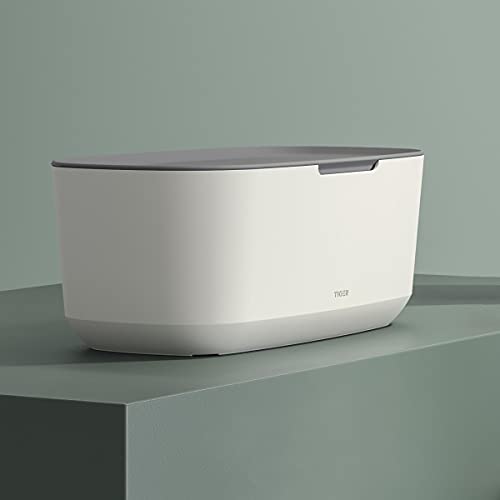 Tiger Tess Storage Box with lid White/Light Grey