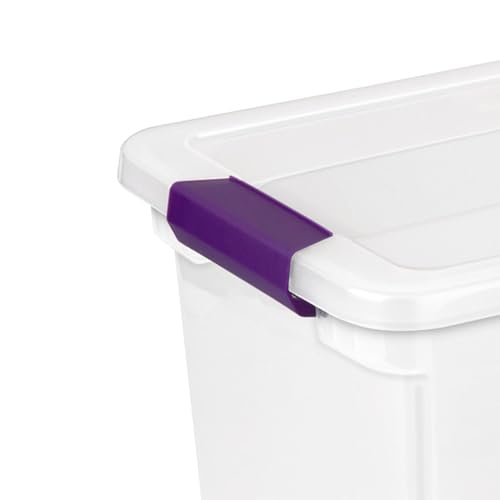 Sterilite 6-Pack 27 Quart ClearView Latch Box, Stackable Organizer Bins with Latching Lids - Clear Plastic Organization Containers for Closet, Bedroom, Shelving Units and Everyday Home Storage - size: 6 Pack, style: 27 Quart