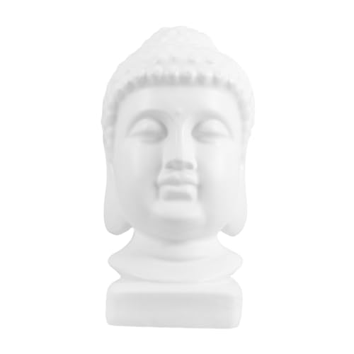 Zen Head Statue Indoor Sculpture for Home Spiritual Art Figurine for Meditation and Relaxation Unique for and Mindfulness Elegant Decoration for Living Room - color: White