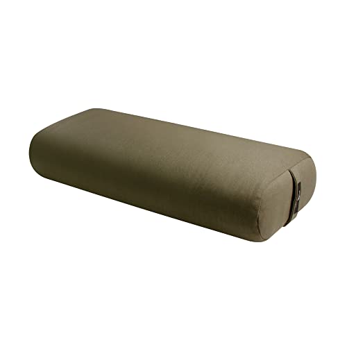 Hugger Mugger Standard Yoga Bolster - Firm, Supportive, Handmade, Durable - color: Olive