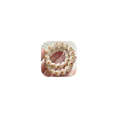 Bodhi Fidget Bracelet Anxiety Relief Items Bodhi Seed Beads, Elastic Wristband Meditation Yoga Mindfulness Worry Beads, Birthday Gift for Her for Women, White Dot Print Stackable Jewelry - color: A1:Cat Paw Bracelet