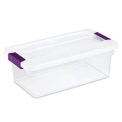 Sterilite 12-Pack ClearView Latch Box, Clear Stackable Organizer Bins with Lids, 6 Qt – Small Plastic Tote Containers for Closet, Office, Bedroom, Shelving Units and Home Storage Organization - size: 12 Pack, style: 6 Quart