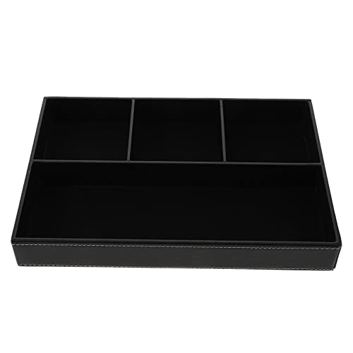 Cabilock Desktop Storage Box 12X7.87X1.69In with Separate Tray Jewelry Organizer Sundry Holder for Keys Accessories and Small Items