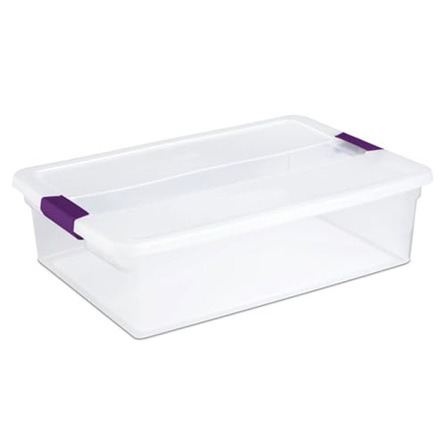 Sterilite 18-Pack 32 Quart ClearView Latch Box, Stackable Organizer Bins with Latching Lids - Clear Plastic Organization Containers for Closet, Bedroom, Shelving Units and Everyday Home Storage - size: 18 Pack, style: 32 Quart