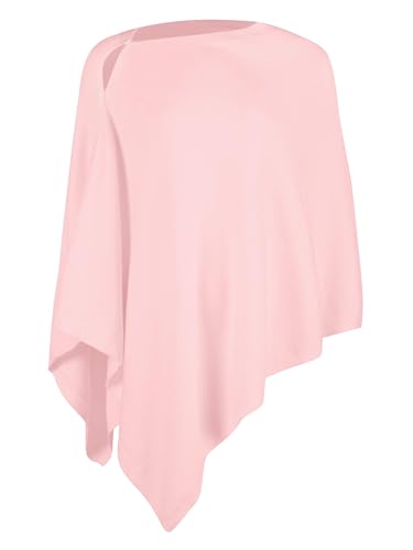 Lacretazhi Women'S Shawl Wraps Poncho Sweater Lightweight Knit Scarf With Buttons Versatile Cape Cardigan Spring Summer Fall - color: Lightpink
