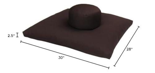 Round Zafu and Zabuton Meditation Cushion Set (2pc) - color: Brown