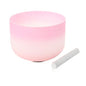 Crystal Singing Bowl 8 inch F Note, Colorful Pink Sound Bowl with Mallet O-ring, Sound Healing Instruments for Healing Mindfulness Meditation Yoga Sound Baths - size: 8inch