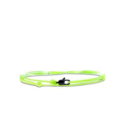 Made by Nami Nautical Rope Bracelet for Men Waterproof & Adjustable Wrap String Bracelets with Snap Hook Gift for Him - color: Neon Green Black