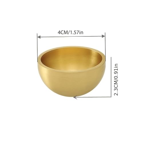 Mini Tibetan Singing Bowl Set Handmade Meditation Tool with Mallet and Cushion Portable Angel Sound Bowl for Stress and Relaxation (Gold, 4X2.3CM)