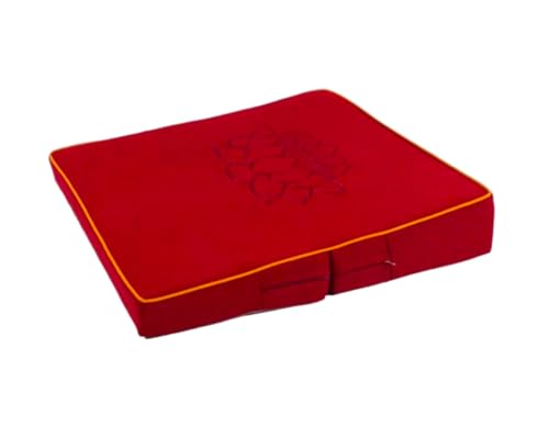 Large And Meditation Cushion,Square Handcrafted Meditation Mat,Portable Foldable Floor Cushion Outdoor Coconut Fibre Linen Yoga Cushion(Size:70x70cm(28x28inch),Color:Red) - color: Red, size: 70x70cm(28x28inch)