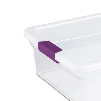 Sterilite 6-Pack 32 Quart ClearView Latch Box, Stackable Organizer Bins with Latching Lids - Clear Plastic Organization Containers for Closet, Bedroom, Shelving Units and Everyday Home Storage - size: 6 Pack, style: 32 Quart