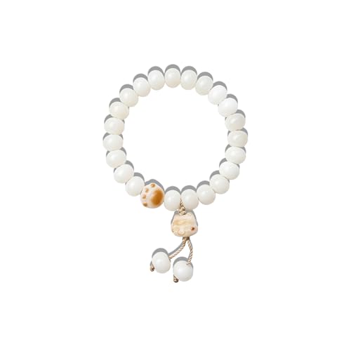 MUDI Bracelet For Women, Bodhi Seed Beads Bracelets Fidget Healing Energy Protection Stretch to My Man Jewelry Gift - color: Brown Paw Print Cat