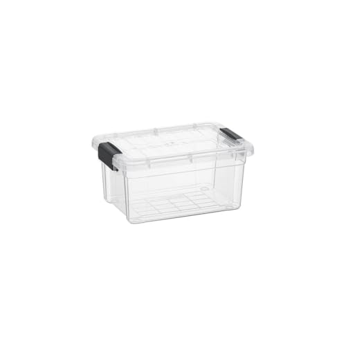 Superio Clear Storage Box with Lid, 1.85 Quart Plastic Container Bins for Organizing, Stackable Crates, BPA Free, Non Toxic, Odor Free, Organizers for Home, Office, School, and Dorm - size: 1.85 Quart