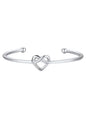 U7 Unisex Simple Cuff Bracelet 18K Real Gold Platinum Plated Fine Bracelets Fashion Jewelry Open Bangle Cuff Bracelets, Twisted or Heart Style - color: D.Knot Bracelet-Platinum