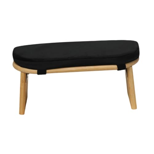 Meditation Bench Prayer Bench Removable Ergonomic Foldable Bamboo Kneeling Stool Stool for Office Bedroom Tea Ceremony(Black)
