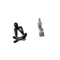 Baoblaze Abstract Figure Sculpture Decorative Figurine Collectible Desktop Ornament Modern Statue for Living Room Bookshelf Home Decor Guan Yin Statue Stone Or