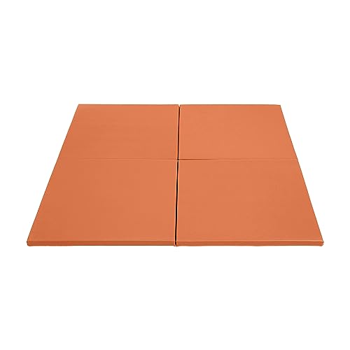 ECR4Kids SoftZone Play Patch Activity Mat Squares, Modular Playmat, Orange, 4-Pack - color: Orange