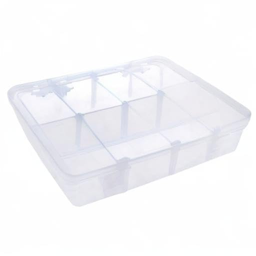 Xiaoyztan Clear Plastic Organizer, 12 Grids with Adjustable Dividers, Jewelry Box Bead Storage Container for Small Parts, Fishing Tackle, DIY Crafts, and Earrings - size: 8.8x6.6x2.3 in