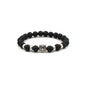 Fuqimanman2020 Natural agate Rock Owl Stretch String Healing Crystal Bracelet Energy Beaded Bracelet Set 8mm Women Gifts - color: Volcano