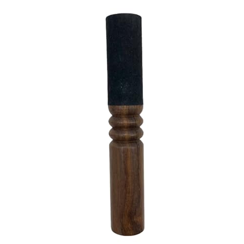 Tibetan Singing Bowl Mallet Suede Wooden Striker Leather Wrapped Meditation Mallet Sound Bowl Stick Buddha Musical Instruments for Buddhist Meditation Yoga Chime 7/1.13 inch (Black and Brown)