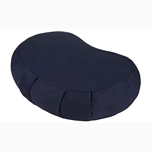 Yoga Meditation Cushion, Zabuton Meditation Pillow, Yoga Bolster/Pillow, Floor seat, Zippered Organic Cotton Cover, Natural Buckwheat - color: DarkBlue, size: 16.9*10.6*5.5inch