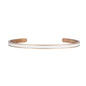 Minimalist Stainless Steel Cuff Bangle Bracelet for Women & Men – Adjustable Enamel Slim Oval Bracelet, Simple Everyday Jewelry Gift Box (Solid BR)
