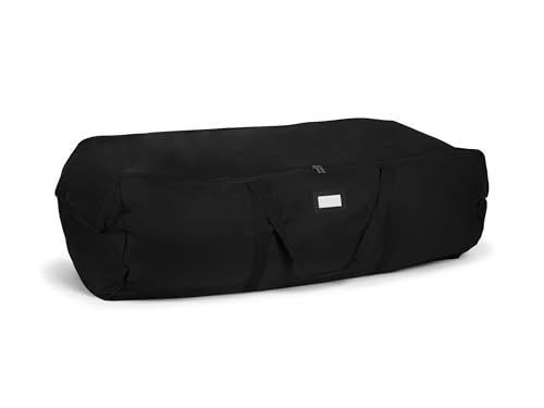Covermates Keepsakes Storage Duffel Bag, Heavy Duty 600D Polyester, Reinforced Handles, ID Window, Dual Zipper Closure, Closet Garage Attic Organization for Bulky Items, Black - color: Black Heavy Duty Polyester, size: 48W x 24D x 18H