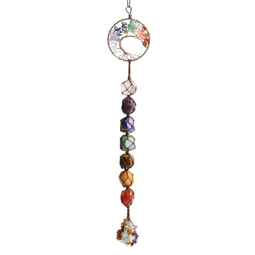 Anjiucc Handmade Crystal Window Car Hanging Ornaments 7 Chakra Home Ornament Yoga Meditation Decoration - color: A-style 10
