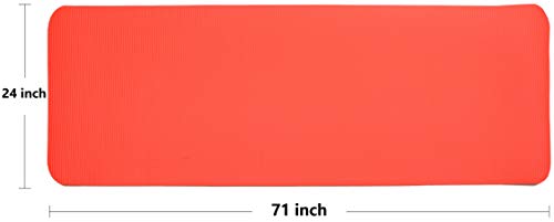 Fitvids All Purpose 1/2-Inch Extra Thick High Density Anti-Tear Exercise Yoga Mat and Knee Pad with Carrying Strap, Multiple Colors - color: Red