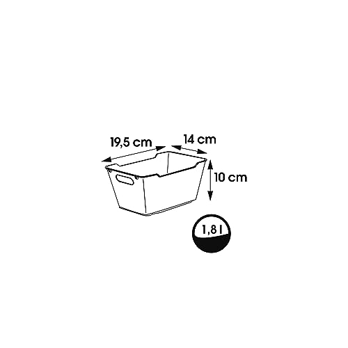 Keeeper Lifestyle Storage Box, Textured Surface, 1.8 Litre, PP, Grey, 1.8 L - color: Gray, size: 1.8 l