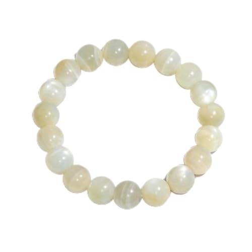 Natural Handmade Healing Chakra Bracelet - color: 12mm-Green Moonstone-FOR 8-8.7 INCH WRIST