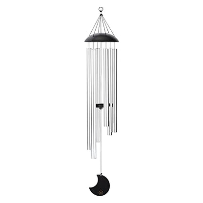 Moon Meditation Chimes for Relaxing Sound Healing, 2-YEAR WARRANTY - color: Silver, size: Large, style: Set