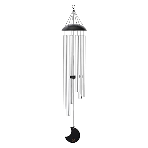 Moon Meditation Chimes for Relaxing Sound Healing, 2-YEAR WARRANTY - color: Silver, size: Large, style: Set