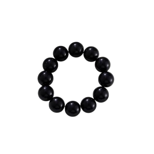 18MM Bohemian Seed Bead Bracelet - Handmade Multicolor Beaded Accessory for Women |Adjustable Beaded Jewelry Gift Stretchable Bracelet for Her Gift - color: Black