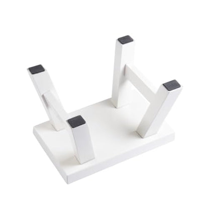 Small Stool Wooden Step Stool Footstool Solid Wood 8 inch for Kids Adults Plant Stand Fishing Stool (White) - color: White