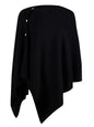 Lacretazhi Women'S Shawl Wraps Poncho Sweater Lightweight Knit Scarf With Buttons Versatile Cape Cardigan Spring Summer Fall - color: Black