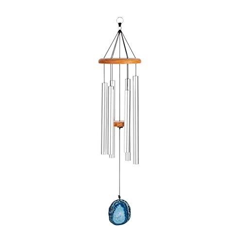 Blue Agate Meditation Chimes for Relaxing Sound Healing, 2-YEAR WARRANTY