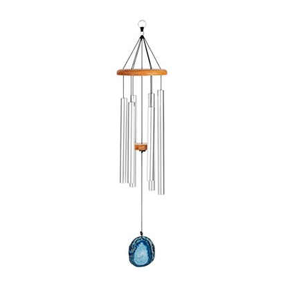 Blue Agate Meditation Chimes for Relaxing Sound Healing, 2-YEAR WARRANTY