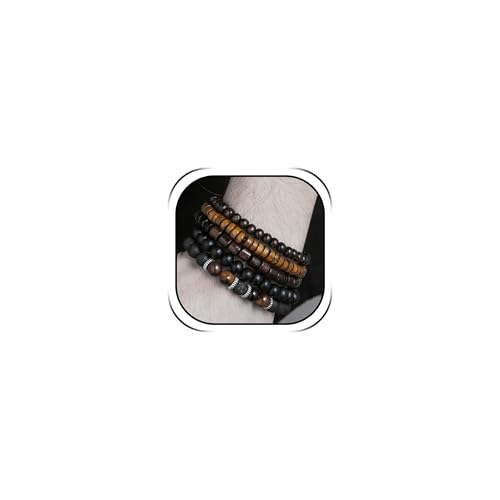 Long tiantian Beaded Bracelets for Men Wooden Bead Bracelets Stackable Layered Stretch Bracelet Trendy Wooden Jewelry Gift for Men - color: D-Bead Bracelets