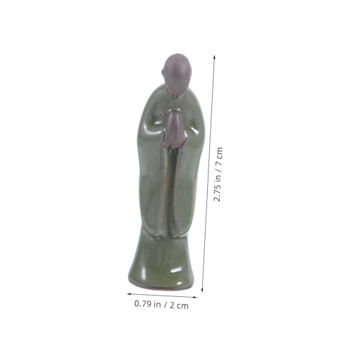 Abaodam 1pc Meditating Buddha Figurine Zen Monk Statue for Decor Decorative Ceramic Sculpture for Bonsai and Miniature Landscapes Meaningful for Serenity and Tranquility