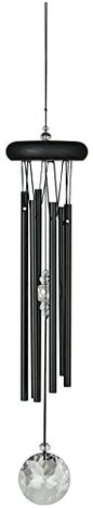 Woodstock Wind Chimes for Outside, Garden Decor, Outdoor Decor for Your Patio and Porch (16") Woodstock Crystal Meditation Black Wind Chimes Gifts (CCMK)