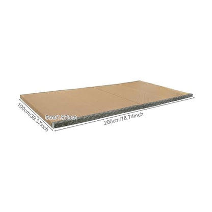 Foldable Floor Mat 78.74x39.37x1.97in, Natural Coconut Fiber Floor Mat, Tatami Futon Mattress Ergonomic Pressure Relief for Yoga Meditation Tatami Home Bed Tea Room (Blue)