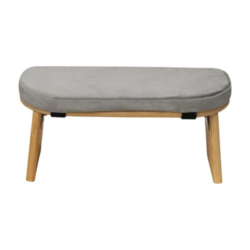 Meditation Bench Prayer Bench Removable Ergonomic Foldable Bamboo Kneeling Stool Stool for Office Bedroom Tea Ceremony(Light Grey)