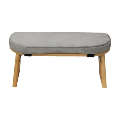 Meditation Bench Prayer Bench Removable Ergonomic Foldable Bamboo Kneeling Stool Stool for Office Bedroom Tea Ceremony(Light Grey)