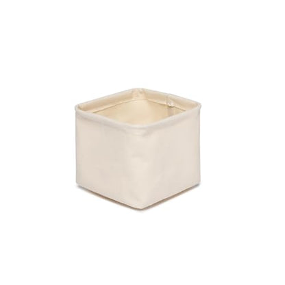 Foldable Storage Bins with Lids Cotton Canvas Rectangular Storage Box Ideal for Organization Lightweight and Durable (5.12 x 5.12 x 4.72) - size: 5.12 x 5.12 x 4.72"