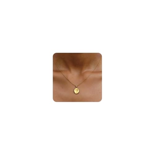 B BBPM Worry Stone Necklace｜ 14K Gold Plated Dainty Pendant Peaceful Thumb Necklace｜Fidget Pendants for Anxiety Relief Meditation Relaxation Stress Relief Gift For Women And Men