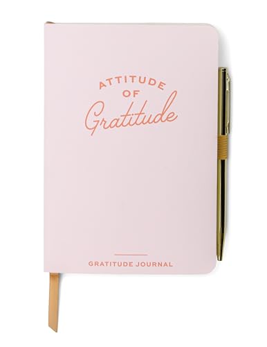 DesignWorks Ink Daily Gratitude Journal – 4.5" x 6.5" Aesthetic Mindfulness Journal with Pen - Guided Prompts for Wellness & Self Care – Soft Cover, Ribbon Marker, 196 Pages – Pink Attitude of Gratitude - color: Pink Attitude of Gratitude