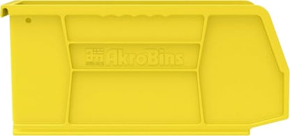 Akro-Mils 30237 AkroBins Plastic Storage Bins, Space-Saving Stackable Bins for Garage, Pantry, Craft Organization, 9" x 6" x 5", Yellow, 12-Pack - color: Yellow