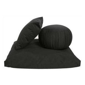 Buckwheat Zafu, Zabuton and Support Meditation Cushion Set (3pc), Sand - color: Sand